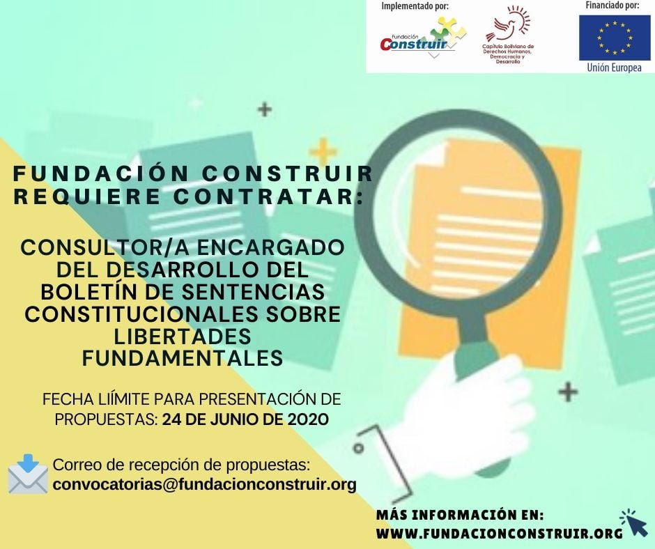 CONVOCATORIA: Consultoría – Desarrollo de Boletín de sentencias constitucionales sobre libertades fundamentales