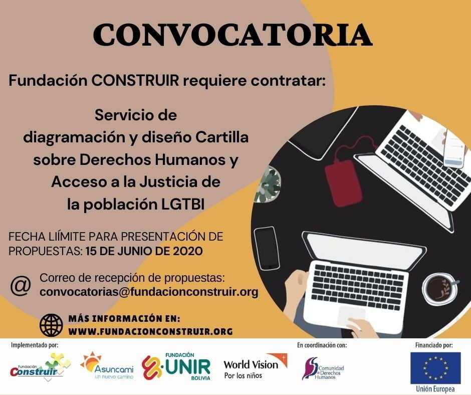 CONVOCATORIA: Servicio de diagramación y diseño Cartilla sobre Derechos Humanos y Acceso a la Justicia de la población LGTBI