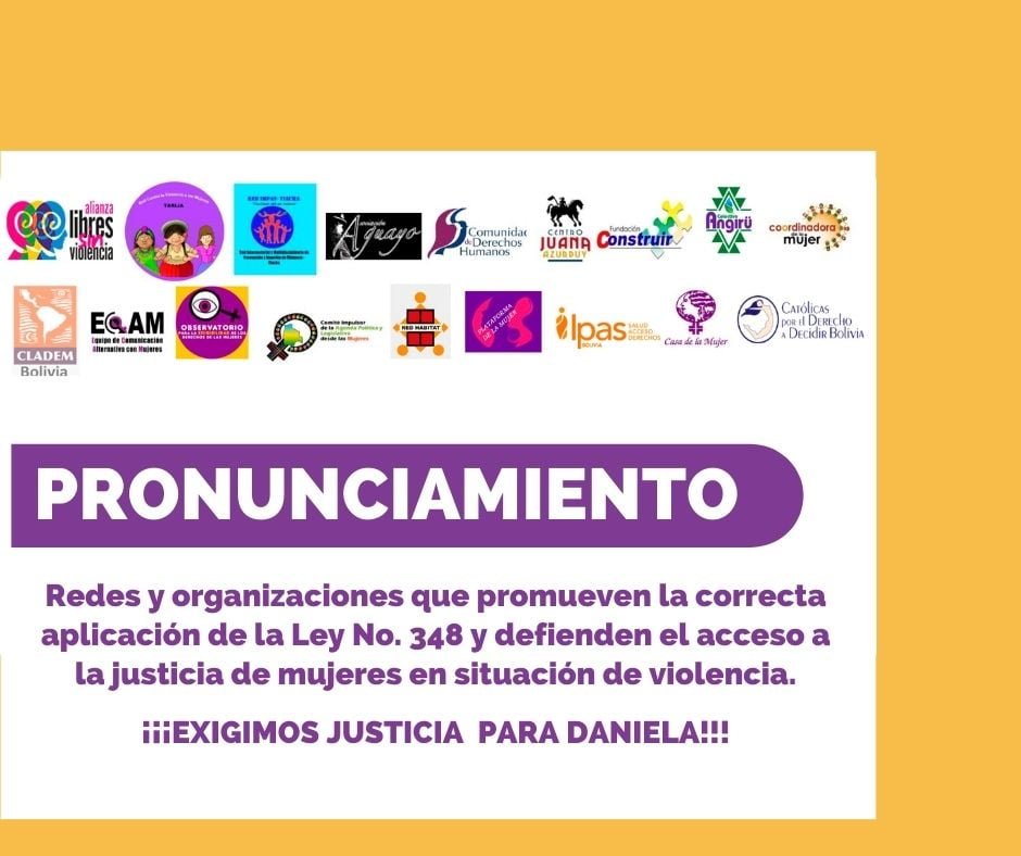 Redes y organizaciones que promueven la correcta aplicación de la Ley No. 348 y defienden el acceso a la justicia de mujeres en situación de violencia