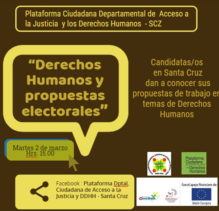 Foro de candidatas y candidatos Derechos Humanos y propuestas electorales Santa Cruz | Elecciones Subnacionales 2021