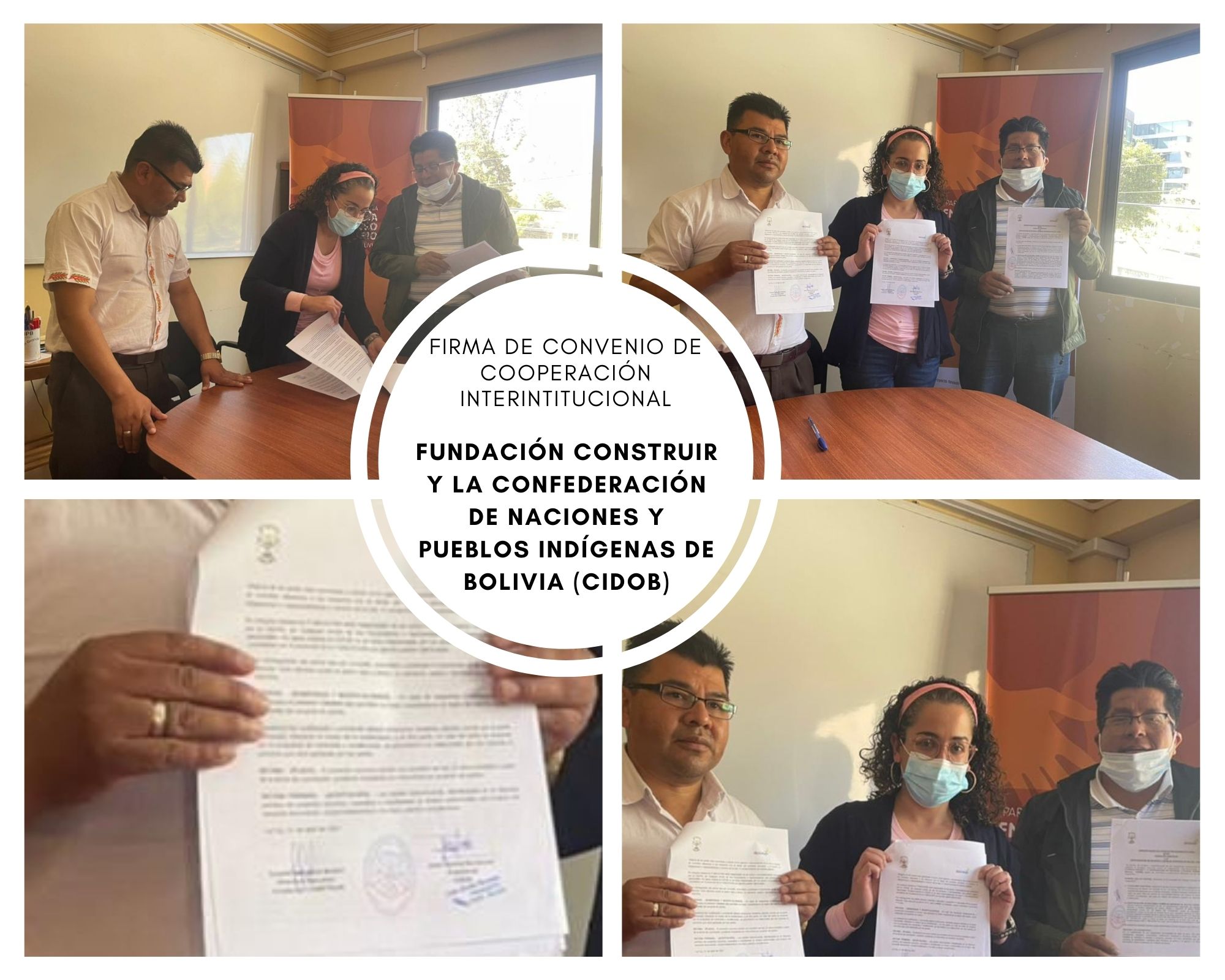 Fundación CONSTRUIR firma un convenio de Cooperación Interinstitucional entre la Fundación Construir y la Confederación de Naciones y Pueblos Indígenas de Bolivia (CIDOB)