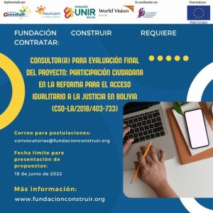 CONSULTORÍA: EVALUACION FINAL DE PROYECTO