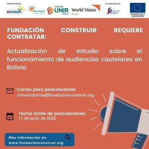 Consultoría: Actualización de estudio sobre el funcionamiento de audiencias cautelares en Bolivia