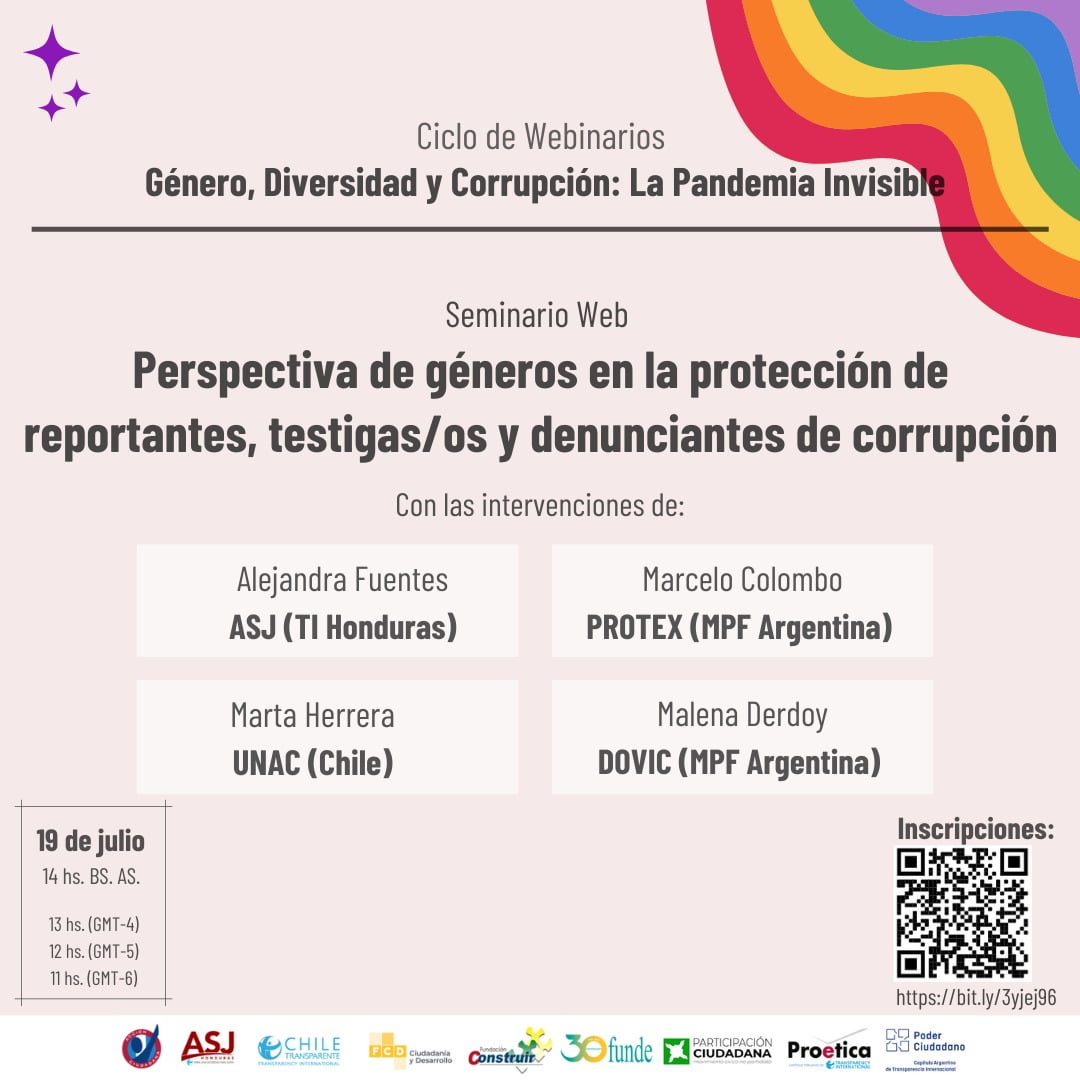 Perspectiva de géneros en la protección de reportantes, testigas/os y denunciantes de corrupción