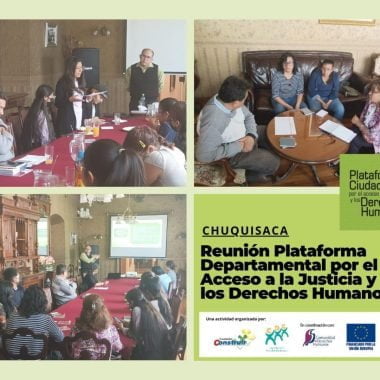 Chuquisaca- Reunión de la Plataforma Departamental por el Acceso a la Justicia y los Derechos Humanos