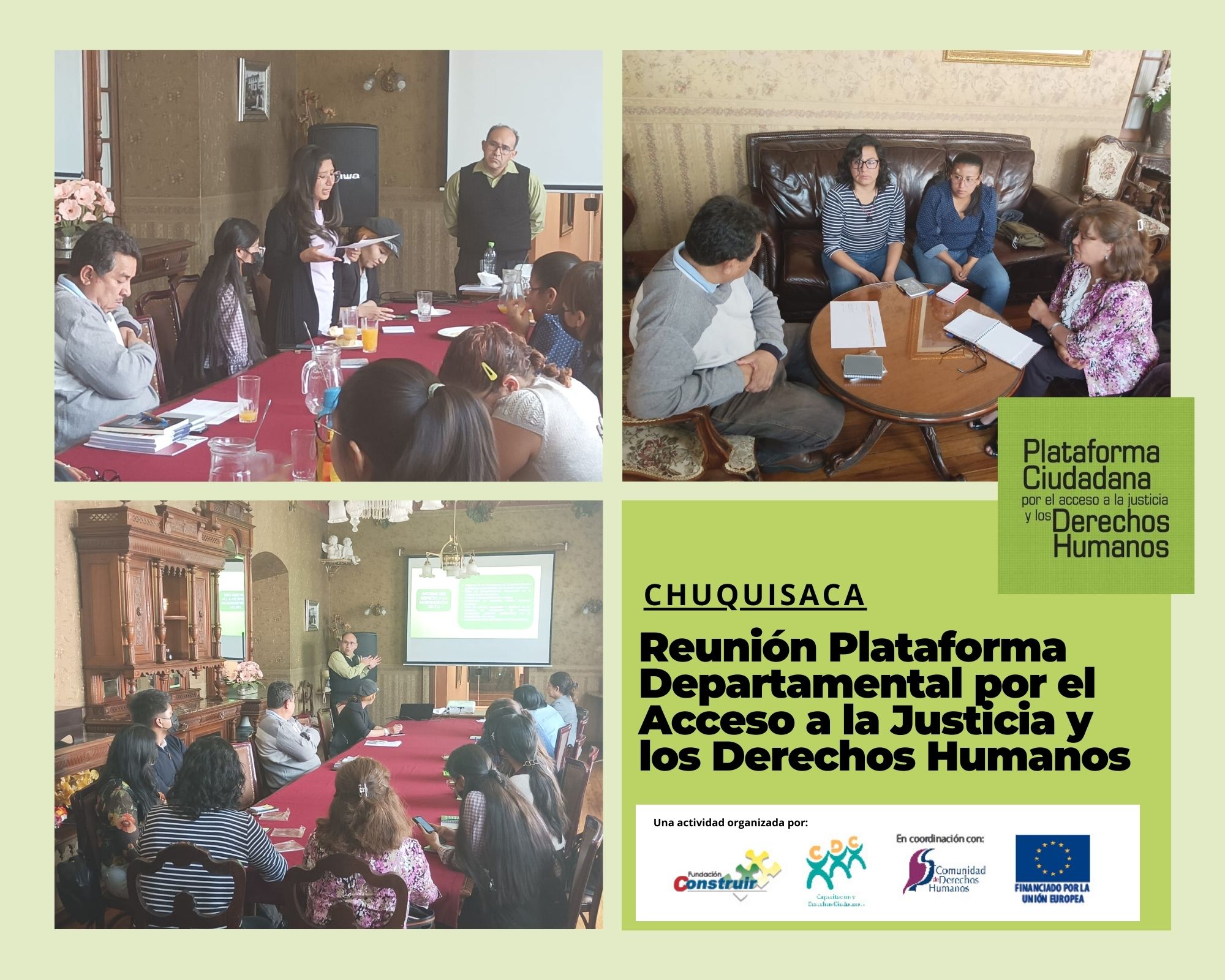 Chuquisaca- Reunión de la Plataforma Departamental por el Acceso a la Justicia y los Derechos Humanos