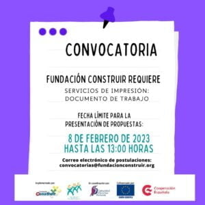 Fundación CONSTRUIR requiere contratar servicios de impresión