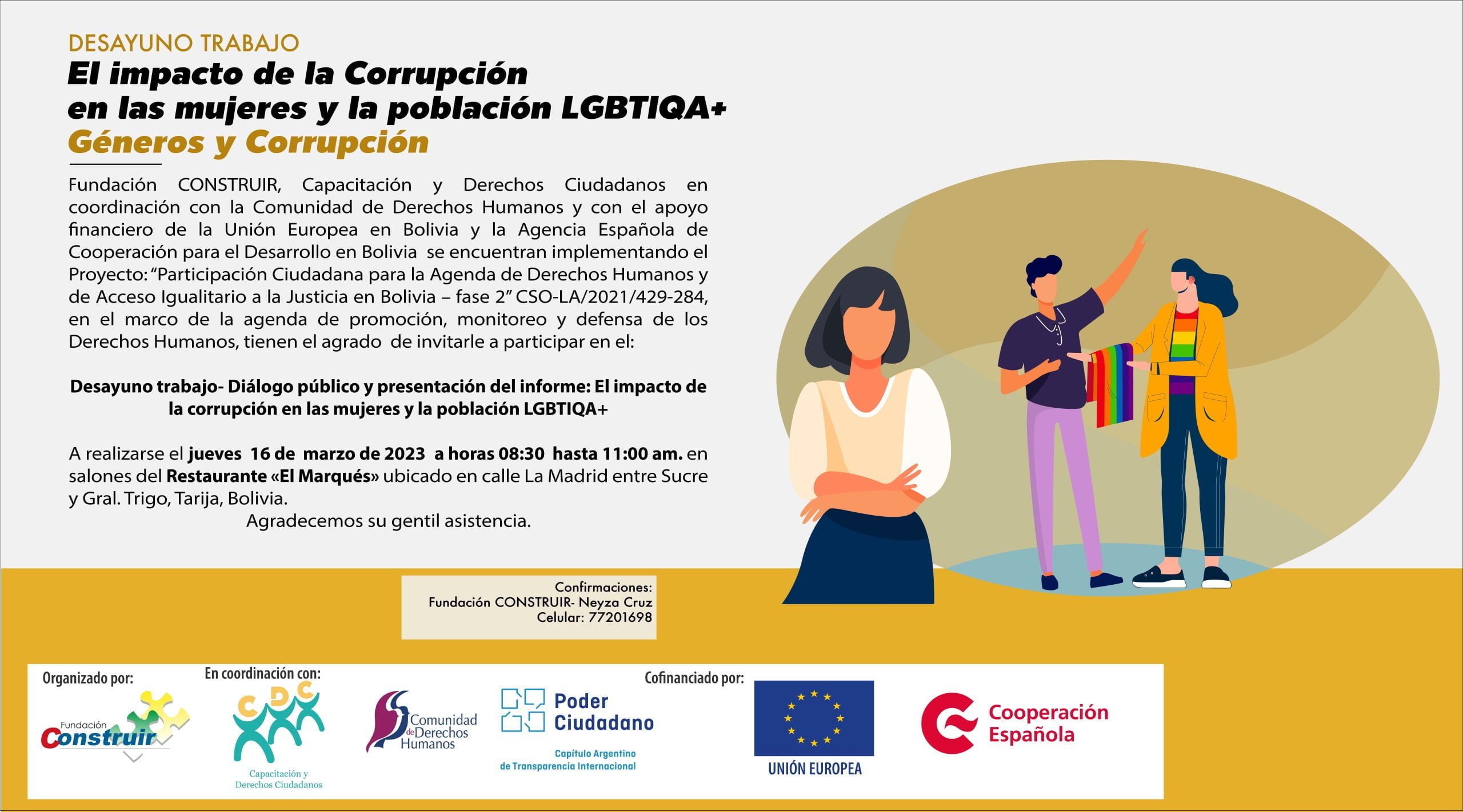 Tarija Diálogo público y presentación del informe: El impacto de la corrupción en las mujeres y la población LGBTIQA+