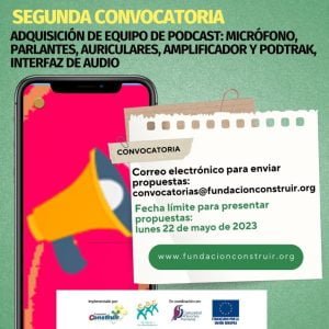 Segunda Convocatoria: Especificaciones técnicas – Adquisición de equipo de podcast micrófono, parlantes, auriculares, amplificador y podtrak-interfaz de audio