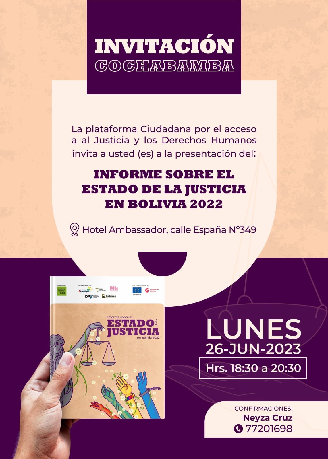 Invitación-Cochabamba:Estado de la Justicia en Bolivia 2022