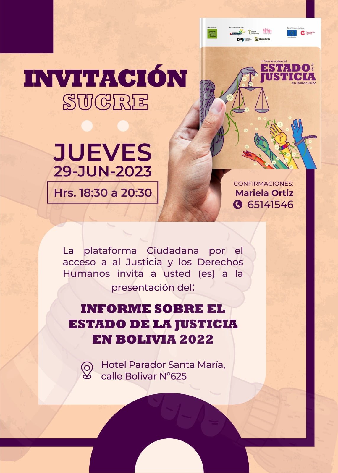 Invitación-Sucre:Estado de la Justicia en Bolivia 2022