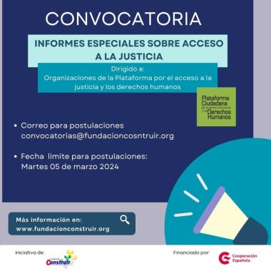 CONVOCATORIA PARA FONDOS: Informes Especiales sobre acceso a la justicia.