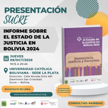 Invitación Sucre – Presentación Informe sobre el estado de la Justicia 2024