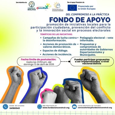 Convocatoria – Del compromiso a la práctica: Fondos de apoyo promoción de iniciativas locales para la participación ciudadana, prevención del conflicto y la innovación social en procesos electorales