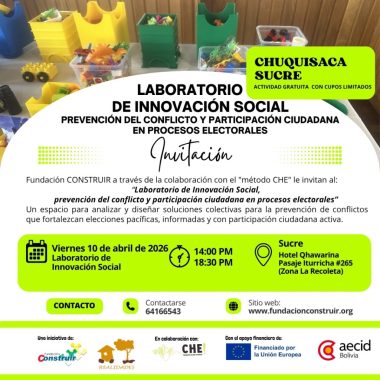 Chuquisaca- Laboratorio de Innovación Social: prevención del conflicto y participación ciudadana en procesos electorales