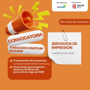 Convocatoria: Servicios de impresión de material para actividades: Cuadernos de notas