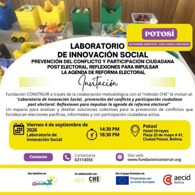 Potosí – Laboratorio de Innovación Social: prevención del conflicto y participación ciudadana post-electoral. Reflexiones para impulsar la agenda de reforma electoral