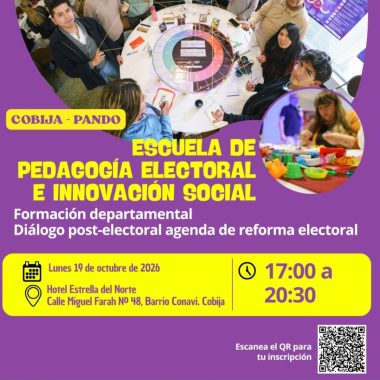 Cobija-Escuela de Pedagogía Electoral e Innovación Social – Diálogo post-electoral agenda de reforma electoral