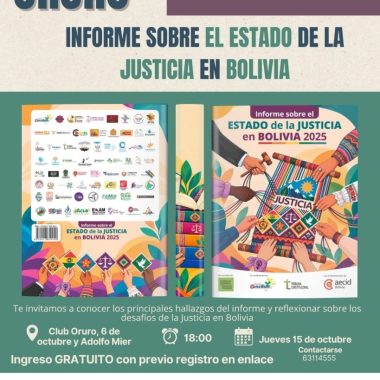 Oruro – Presentación Informe sobre el Estado de la Justicia 2025